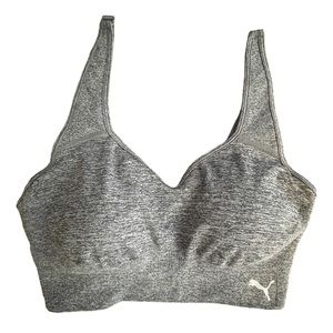 Puma sports bra grey convertible straps Size Large